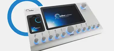 Device with a display and backlit buttons
