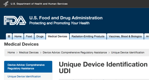 unique device identification MDR